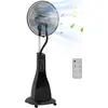 Image de HOMCOM Ventilateur brumisateur sur roulettes ventilateur sur pied 90 W tlcommande affichage LED tlcommande minuterie 3 modes 3 vitesses oscillant, inclinable rservoir 3L - noir