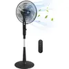 Image de HOMCOM Ventilateur sur pied Ø 42cm 40W silencieux télécommande minuterie 3 modes 28 vitesses, fonction anti-moustique, hauteur réglable oscillant 75° noir