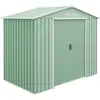 Image de Outsunny Abri de jardin en métal 2,77 m² cabane de jardin 213 x 130 x 185 cm cabanon rangement outils avec fondation, porte coulissante verrouillables et 4 aérations - vert clair