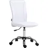 Image de Vinsetto Chaise de bureau ergonomique fauteuil de bureau hauteur réglable piètement chromé pivotant 360° revêtement maille blanc
