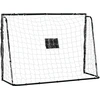Image de HOMCOM But de football - cage de foot - but d'entrainement dim. 186L x 62l x 123H cm - châssis métal filet PE - piquets & outil inclus - noir blanc