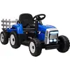 Image de HOMCOM Tracteur électrique avec remorque amovible, voiture électrique enfants de 3 à 6 ans avec télécommande MP3 musique affichage lumières et ceinture de sécurité, 12V 3-6 km/h, bleu