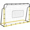 Image de HOMCOM Filet de rebond de football, 184L x 123H cm, rebondisseur de football, 5 angles réglables de 60° à 90°, pour l'entraînement de football, de baseball, de basket-ball, jaune et noir