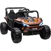 Image de AIYAPLAY Voiture électrique enfant UTV, buggy électrique enfant, avec télécommande 2.4Ghz, 2 moteurs 12 V, 2 vitesses, musique, klaxon, lumières, pour enfants 3-5 ans, marron