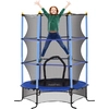Image de HOMCOM Trampoline Enfant Ø 1,63 × 1,9H m Filet de sécurité Porte zipée Couvre-Ressorts 6 poteaux rembourrés Inclus Bleu