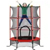 Image de HOMCOM Trampoline Enfant Ø 1,63 × 1,9H m Filet de sécurité Porte zipée Couvre-Ressorts 6 poteaux rembourrés Inclus Rouge