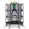 Image de HOMCOM Trampoline Enfant Ø 1,63 × 1,9H m Filet de sécurité Porte zipée Couvre-Ressorts 6 poteaux rembourrés Inclus Noir