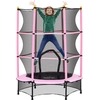 Image de HOMCOM Trampoline Enfant Ø 1,40 × 1,90H m Filet de sécurité Porte zipée Couvre-Ressorts 6 poteaux rembourrés Inclus Rose