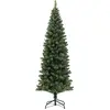 Image de HOMCOM Sapin de Noël artificiel 180 cm, arbre de Noël slim, avec support en acier pliable, 618 branches épines, décoration de Noël effet réaliste, vert