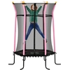 Image de HOMCOM Trampoline pour enfant Ø 1,63 x 1,9 m filet de sécurité porte zippée 6 poteaux rembourrés inclus charge max. 50 kg rose noir