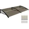 Image de Outsunny Auvent de porte d'entrée, toit marquise de porte exterieur en polycarbonate et aluminium résistante toit abri protection contre la pluie et UV pour terrasse, balcon, 200 x 96 cm, marron