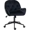 Image de Vinsetto Chaise de bureau, fauteuil de bureau en aspect velours, siège pivotant à 360°, réglable en hauteur, dossier arrondi chaise ergonomique charge 120 kg pour chambre, salon, noir