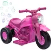 Image de AIYAPLAY Moto électrique enfants, 3 roues, 6 V, 3 km/h, voiture électrique enfants avec fonction de bulles, effets lumineux et sonores, 2 à 5 ans, charge max. 30 kg, rose