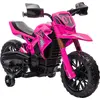 Image de AIYAPLAY Moto électrique enfants, moto cross pour enfants avec batterie 6 V, 2 moteurs, klaxon et roues d'entraînement, 3 à 8 ans, charge 30KG, rose