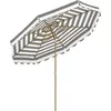 Image de Outsunny Parasol de jardin extrieur parasol inclinable octogonal ? 2,7 x 2,4 m avec ouverture fermeture manivelle, toile 180 g/m? protection anti-UV, parasol pour balcon, terrasse, gris clair