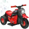 Image de AIYAPLAY Moto électrique enfants, 3 roues, 6 V, 3 km/h, voiture électrique enfants avec fonction de bulles, effets lumineux et sonores, 2 à 5 ans, charge max. 30 kg, rouge