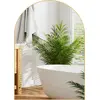 Image de HOMCOM Miroir mural arqué, miroir de salle de bain, 50 x 70 cm, haute définition, avec cadre en alliage d'aluminium, pour chambre, salon, entrée, or