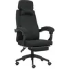 Image de Vinsetto Fauteuil de bureau chaise de bureau grand confort dossier réglable repose-pied roulettes 360° lin 62 x 68 x 127 cm noir
