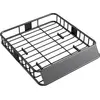Image de HOMCOM Porte-bagage pour voiture universel, galerie de toit pour voiture en acier 110,5x99,5x18,5cm, charge 90,7kg aérodynamique avec déflecteur d'air, panier de toit pour véhicules tout-terrain, noir