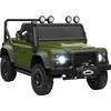Image de AIYAPLAY Voiture électrique enfants Land Rover Defender 110 SVX, buggy électrique enfant 12V, télécommande 2,4G, 2 moteurs, 3 vitesses, 4 roues à suspension, musique, lumières et klaxon, 3-5 ans, vert
