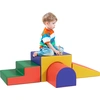 Image de HOMCOM Parcours motricité bébé 4PCS, module motricité bébé en mousse EPE avec housse en revêtement synthétique, blocs mousse de construction, jouets éducatifs enfants d'âge préscolaire, multicolore