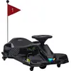 Image de HOMCOM Kart électrique pour enfant 12V, karting enfant, vitesse réglable 3-8 km/h, mode de dérive, démarrage lent, éclairage et musique, ceinture de sécurité, pour garçons filles de 8 à 12 ans, noir