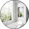 Image de HOMCOM Miroir rond, miroir salle de bain, diamètre 70 cm, cadre en métal, miroir mural, facile à installer, pour chambre, salon, entrée, noir