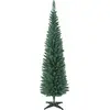 Image de HOMCOM Sapin de Noël artificiel 180 cm, arbre de Noël slim avec 321 pointes de branche, support en plastique, facile à monter et ranger, ignifuge, pour maison bureau, vert