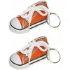 Image de Sachet de 2 porte-clés Baskets 7,5cm en tissu, Orange