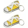 Image de Sachet de 2 porte-clés Baskets 7,5cm en tissu, Jaune