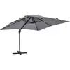 Image de Parasol déporté inclinable et rotatif 3 x 3m en aluminium gris - Oviala Malaga
