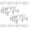 Image de Lot de 10 tables et bancs pliants 180 cm - Oviala REKKEM