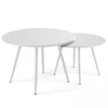 Image de Lot de 2 tables basses de jardin en acier blanc - Oviala Palavas