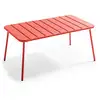 Image de Table Basse De Jardin Acier Rouge 90 X 50 Cm - Palavas