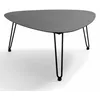 Image de Oviala   Table Basse De Jardin Triangulaire En Aluminium Noir   Plateau Anti-rouille   3 Pieds En Acier   Dimensions 76x74x37cm   Poids 6kg