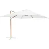 Image de Oviala   Parasol Déporté Carré 3x3m   Mât Central Rotatif 360°   Toile Polyester Imperméable 250g/m²   Finition Époxy Imitation Bois
