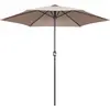 Image de Parasol droit 3m inclinable à manivelle en aluminium taupe - Oviala Matera