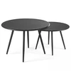 Image de Lot de 2 tables basses ronde en acier anthracite - Oviala Palavas