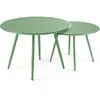 Image de Lot de 2 tables basses de jardin en acier vert cactus - Oviala Palavas