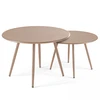 Image de Lot de 2 tables basses ronde en acier taupe - Oviala Palavas