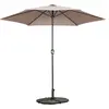 Image de Parasol droit inclinable 3m et 4 dalles lestées aluminium taupe - Oviala Matera