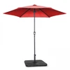 Image de Parasol droit inclinable 3m et 4 dalles à lester remplissables rouge - Oviala Matera