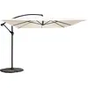 Image de Parasol déporté 3x3m et 4 dalles à lestées blanc - Oviala Genova