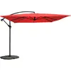 Image de Parasol déporté 3x3m et 4 dalles à lestées rouge - Oviala Genova