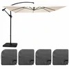 Image de Parasol déporté 3x3m et 4 dalles à remplir acier blanc - Oviala Genova