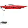 Image de Parasol déporté 3x3m et 4 dalles à remplir acier rouge - Oviala Genova
