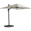 Image de Parasol déporté inclinable et rotatif 2x3 m et 4 dalles lestées blanc - Oviala Amalya