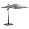 Image de Parasol déporté inclinable et rotatif 2x3 m et 4 dalles lestées taupe - Oviala Amalya