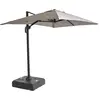 Image de Parasol déporté inclinable 360° 2x3m et dalle sur roues taupe - Oviala Amalya