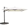 Image de Parasol déporté inclinable et rotatif 3x3m et 4 dalles lestées blanc - Oviala Malaga